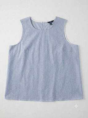 Jules and Leopold blue pinstripe sleeveless, preppy, pretty, basic, corpcore